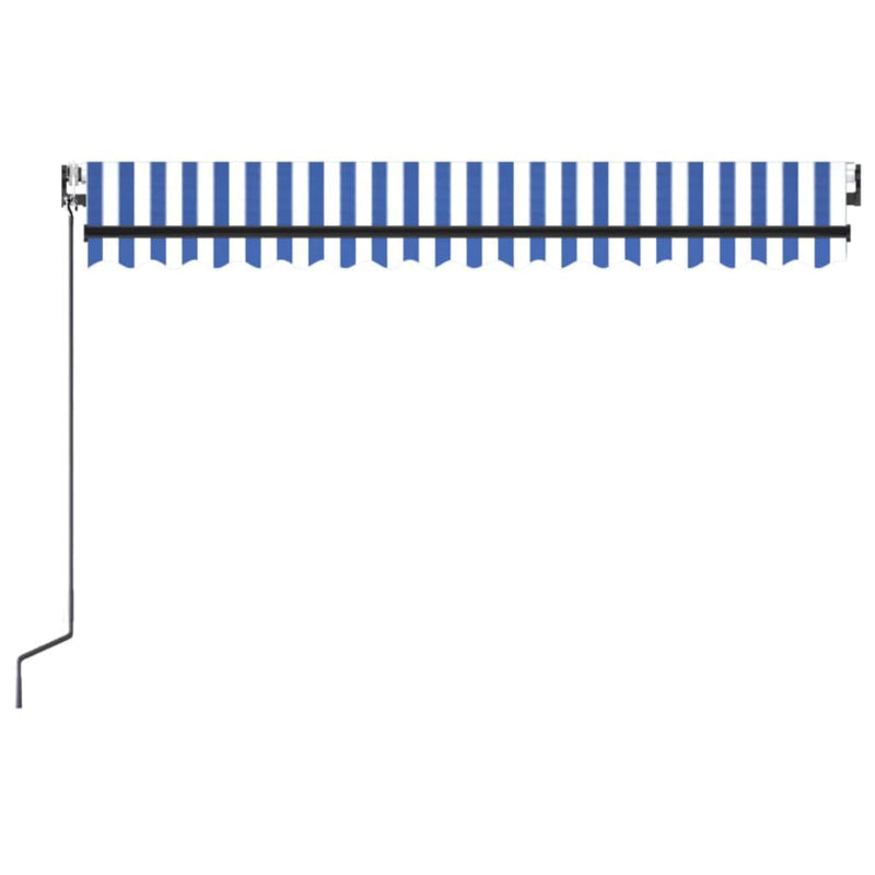 vidaXL kék/fehér automata szélérzékelős és LED-es napellenző 450x300cm