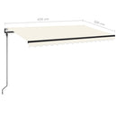 vidaXL krémszínű automata szélérzékelős és LED-es napellenző 450x300cm
