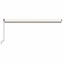 vidaXL krémszínű kézzel kihúzható LED-es napellenző 500x300 cm