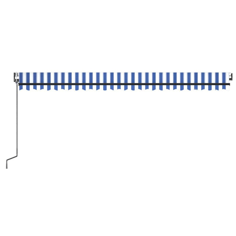 vidaXL kék/fehér automata szélérzékelős és LED-es napellenző 500x300cm