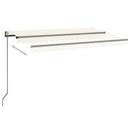 vidaXL krémszínű automata szélérzékelős és LED-es napellenző 500x300cm