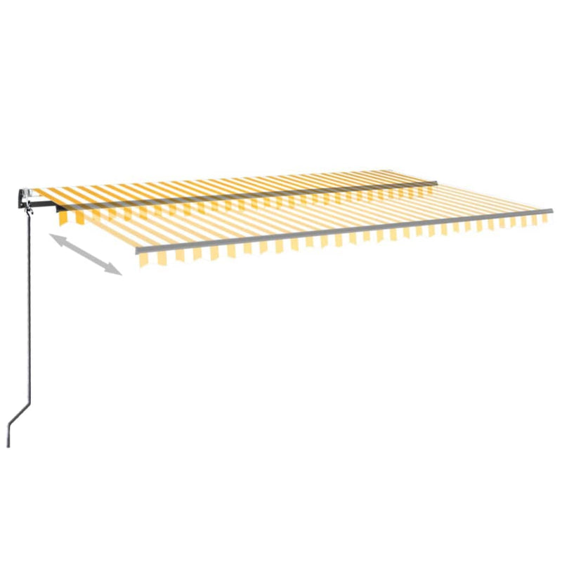 vidaXL sárga-fehér szélérzékelős és LED-es napellenző 500 x 300 cm