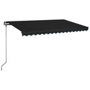 vidaXL antracitszürke kézzel kihúzható LED-es napellenző 400 x 350 cm