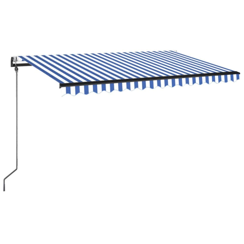 vidaXL kék/fehér automata szélérzékelős és LED-es napellenző 400x350cm