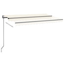 vidaXL krémszínű automata szélérzékelős és LED-es napellenző 400x350cm