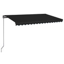vidaXL antracitszürke kézzel kihúzható LED-es napellenző 450 x 350 cm