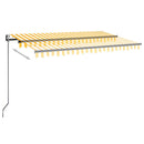 vidaXL sárga és fehér automata napellenző 450 x 350 cm
