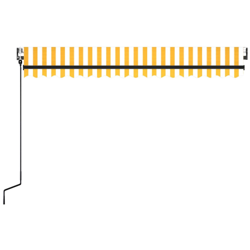 vidaXL sárga és fehér automata napellenző 450 x 350 cm