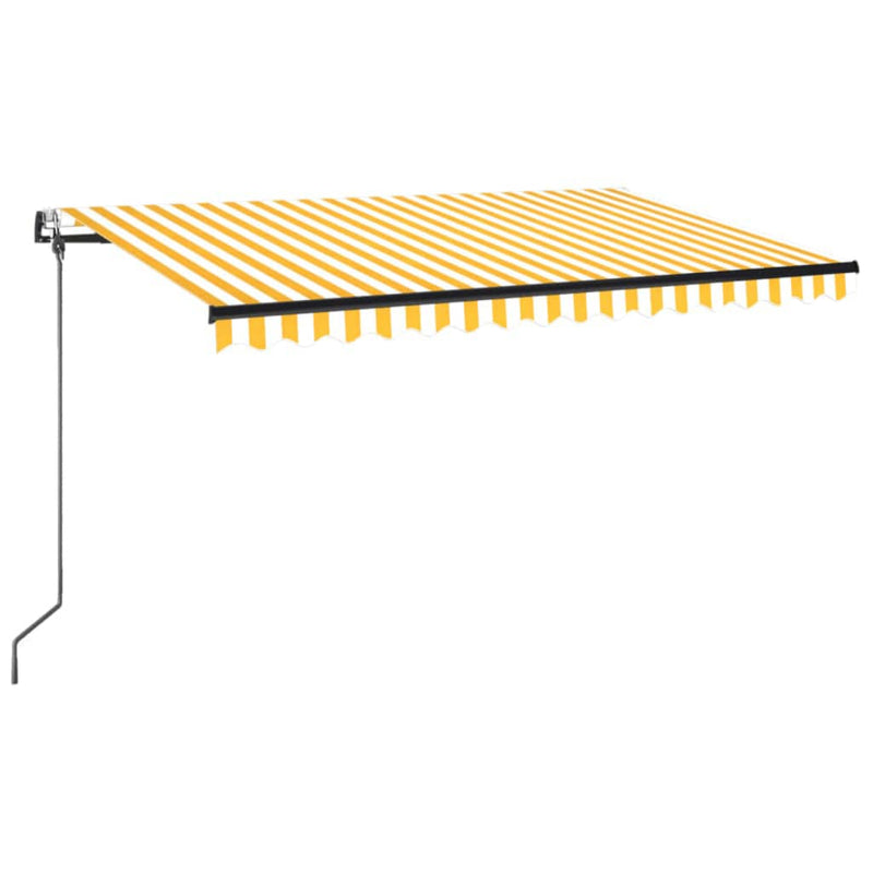 vidaXL sárga-fehér szélérzékelős és LED-es napellenző 450 x 350 cm