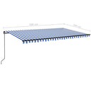 vidaXL kék és fehér kézzel kihúzható napellenző 500 x 350 cm