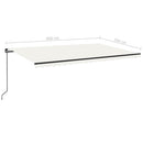 vidaXL krémszínű kézzel kihúzható napellenző 500 x 350 cm