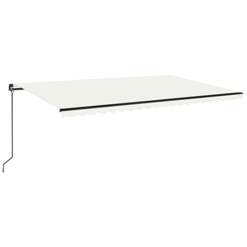 vidaXL krémszínű kézzel kihúzható LED-es napellenző 500x350 cm