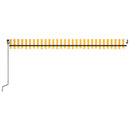vidaXL sárga és fehér kézzel kihúzható LED-es napellenző 500x350 cm