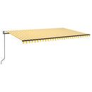 vidaXL sárga és fehér automata napellenző 500 x 350 cm