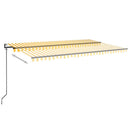 vidaXL sárga és fehér automata napellenző 500 x 350 cm