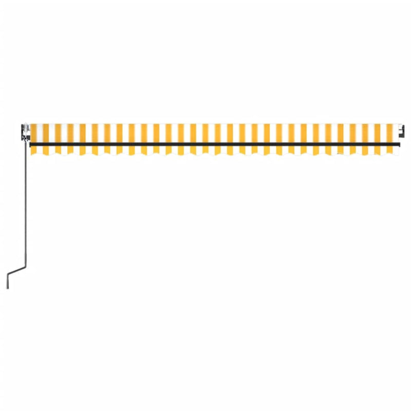 vidaXL sárga és fehér automata napellenző 500 x 350 cm