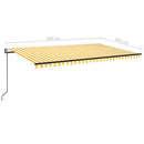 vidaXL sárga és fehér automata napellenző 500 x 350 cm