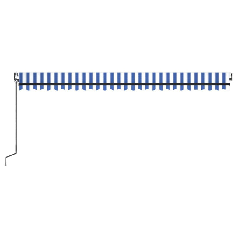 vidaXL kék/fehér automata szélérzékelős és LED-es napellenző 500x350cm