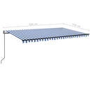 vidaXL kék/fehér automata szélérzékelős és LED-es napellenző 500x350cm