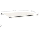 vidaXL krémszínű automata szélérzékelős és LED-es napellenző 500x350cm
