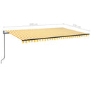 vidaXL sárga-fehér szélérzékelős és LED-es napellenző 500 x 350 cm