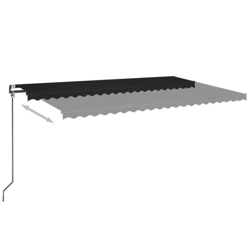 vidaXL antracitszürke szélérzékelős és LED-es napellenző 500 x 350 cm