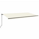 vidaXL krémszínű kézzel kihúzható napellenző 600 x 350 cm