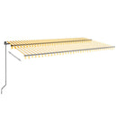 vidaXL sárga és fehér kézzel kihúzható napellenző 600 x 350 cm