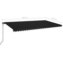 vidaXL antracitszürke kézzel kihúzható napellenző 600 x 350 cm
