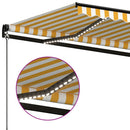 vidaXL sárga és fehér kézzel kihúzható LED-es napellenző 600 x 350 cm