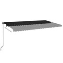 vidaXL antracitszürke kézzel kihúzható LED-es napellenző 600 x 350 cm