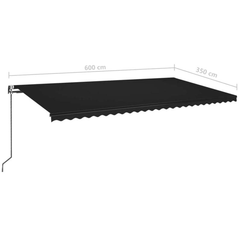 vidaXL antracitszürke automata napellenző 600 x 350 cm