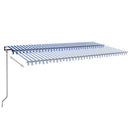 vidaXL kék/fehér automata szélérzékelős és LED-es napellenző 600x350cm