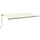 vidaXL krémszínű automata szélérzékelős és LED-es napellenző 600x350cm