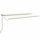 vidaXL krémszínű automata szélérzékelős és LED-es napellenző 600x350cm