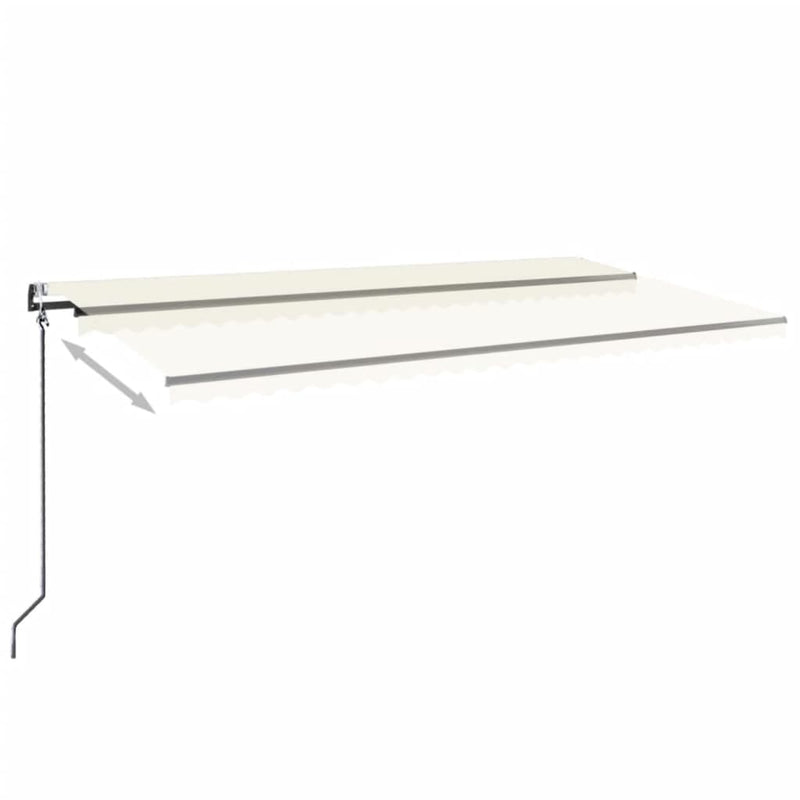 vidaXL krémszínű automata szélérzékelős és LED-es napellenző 600x350cm