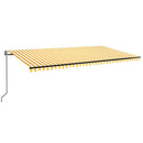 vidaXL sárga-fehér szélérzékelős és LED-es napellenző 600 x 350 cm