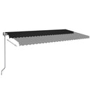 vidaXL antracitszürke szélérzékelős és LED-es napellenző 600 x 350 cm