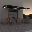 vidaXL antracitszürke szélérzékelős és LED-es napellenző 600 x 350 cm