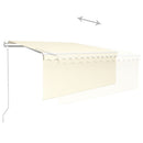 vidaXL krémszínű automata kihúzható napellenző redőnnyel 3 x 2,5 m