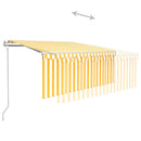 vidaXL sárga-fehér automata kihúzható napellenző redőnnyel 3 x 2,5 m