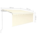 vidaXL krémszínű szélérzékelős, LED-es napellenző redőnnyel 3 x 2,5 m