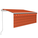 vidaXL narancs-barna szélérzékelős, LED-es napellenző redőnnyel 3x2,5m
