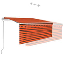 vidaXL narancs-barna szélérzékelős, LED-es napellenző redőnnyel 3x2,5m
