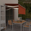 vidaXL narancs-barna szélérzékelős, LED-es napellenző redőnnyel 3x2,5m