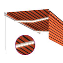 vidaXL narancssárga-barna LED-es napellenző redőnnyel 3,5 x 2,5 m