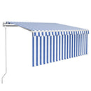 vidaXL kék és fehér automata napellenző redőnnyel 3,5 x 2,5 m