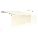 vidaXL krémszínű automata napellenző redőnnyel 3,5 x 2,5 m
