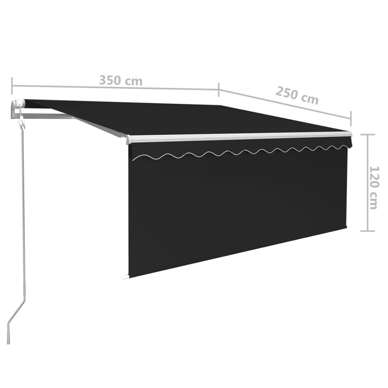 vidaXL antracitszürke automata napellenző redőnnyel 3,5 x 2,5 m