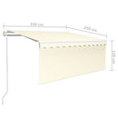 vidaXL krémszínű szélérzékelős, LED-es napellenző redőnnyel 3,5x2,5 m